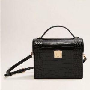 MNG Croc-effect Chest Bag